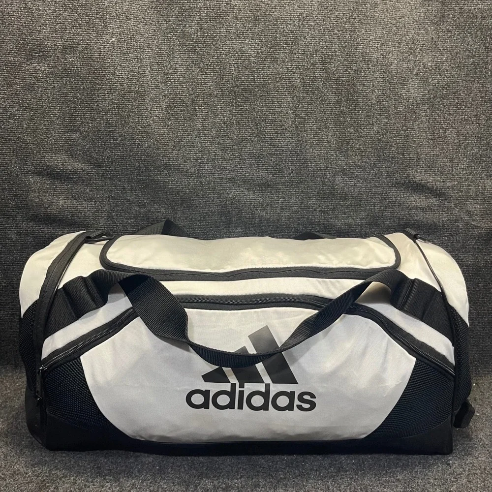 Adidas 977405-F White/Black Sport Gym Travel Carryall Team Issue II Duffel Bag